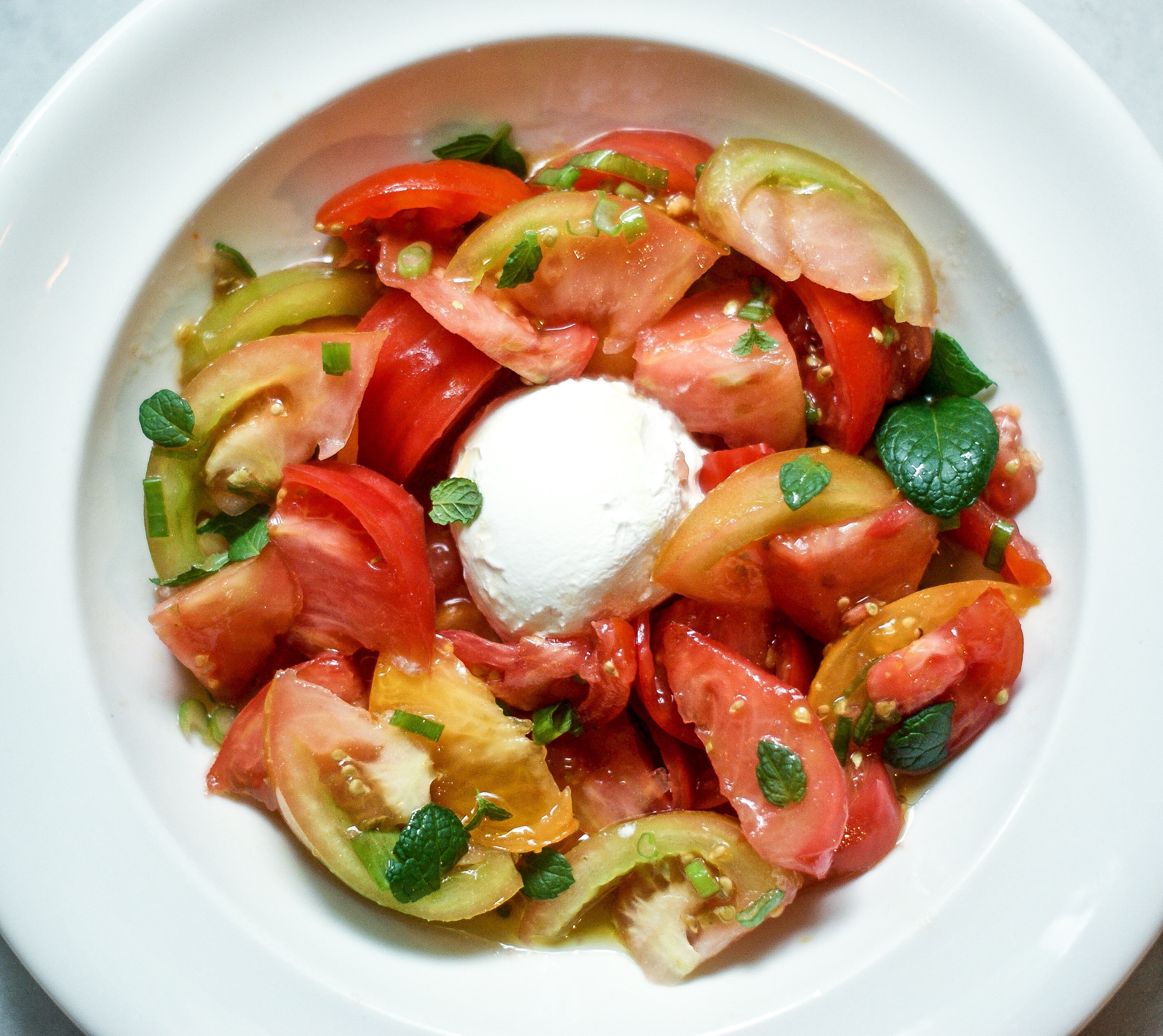 Heirloom Tomato And Labneh Salad - Vered's Israeli Cooking