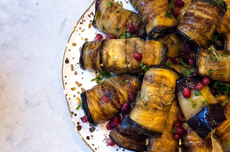 Georgian Stuffed Eggplant Rolls (Nigvziani Badrijani) - Vered's Israeli ...